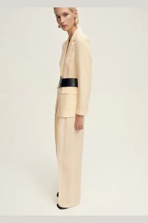 MANGO Pantalón traje recto mezcla lino