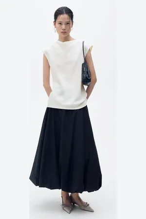 MANGO Blusa satinada cuello drapeado E