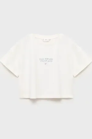 MANGO KIDS Camiseta crop mensaje 6 años
