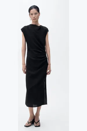 MANGO Vestido recto drapeado 4E