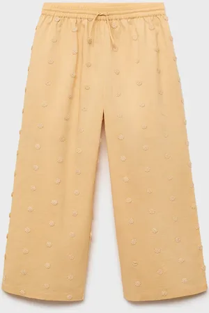 MANGO KIDS Pantalón largo detalles bordados 8 años