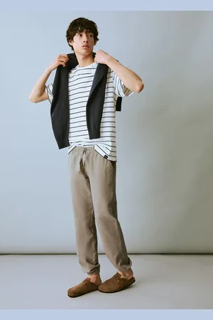 MANGO TEEN Pantalón jogger lino algodón E
