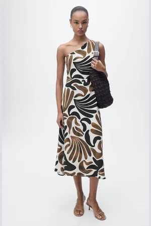 MANGO Vestido cuello asimétrico estampado 2E
