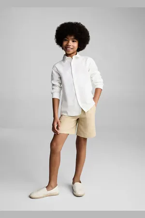 MANGO KIDS Camisa algodón y lino 4 años
