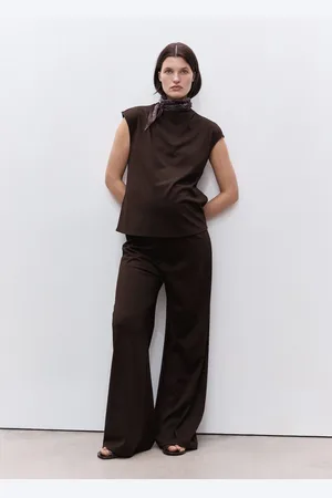 MANGO Pantalón wideleg punto fino CH