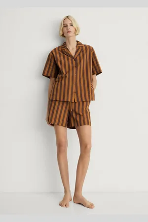 MANGO Camisa corta raya tejida bicolor CH