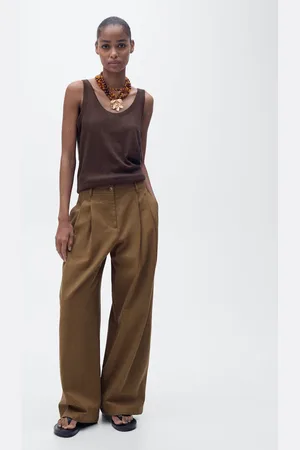 MANGO Top tirantes lino