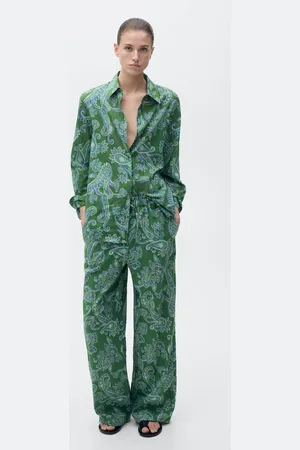 MANGO Pantalón lino paisley CH