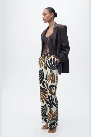 MANGO Pantalón wideleg estampado abstracto CH