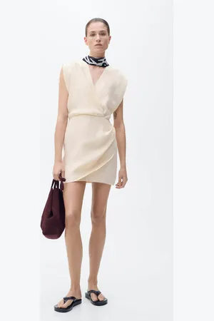 MANGO Vestido lyocell cruzado