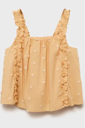 MANGO KIDS Blusa bordados fruncidos