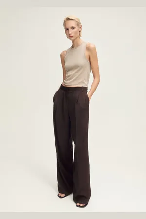 MANGO Pantalón pinzas wideleg