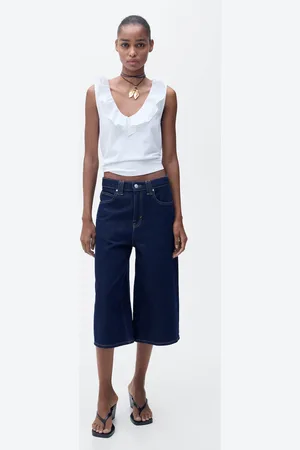 MANGO Top algodón volante E