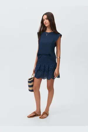 MANGO TEEN Falda volantes bordado suizo