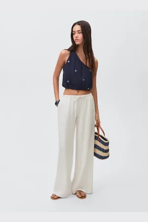 MANGO TEEN Pantalón recto lino