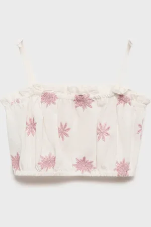 MANGO KIDS Top crop bordado