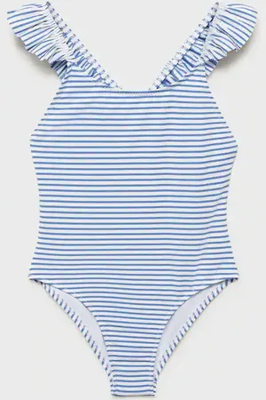 MANGO KIDS Bañador rayas volantes 8 años