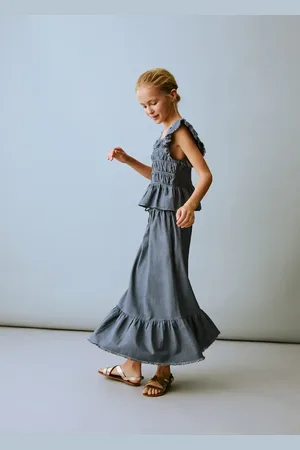 MANGO KIDS Blusa fruncida volantes