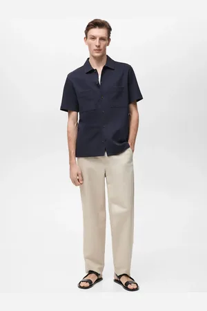 MANGO AN Camisa algodón bolsillos CH