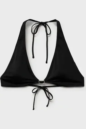 MANGO Top bikini halter detalle hebilla