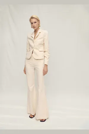 MANGO Pantalón traje mezcla lino flare