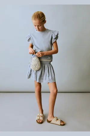 MANGO KIDS Falda volantes bordado suizo 8 años