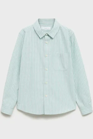 MANGO KIDS Camisa algodón cuello mao 6