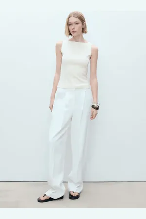 MANGO Top punto cuello barco CH
