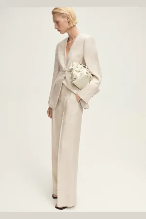 MANGO Pantalón traje lino