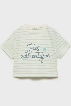 MANGO KIDS Camiseta rayas parche 6 años