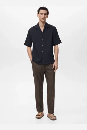 MANGO AN Camisa estructura rayas