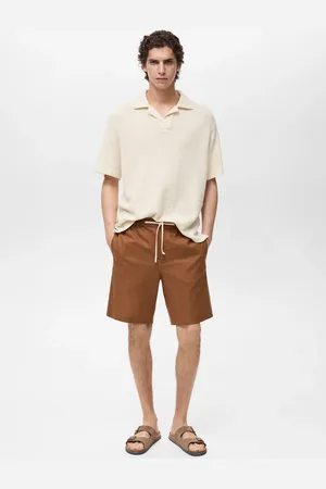 MANGO AN Bermudas lino cordón 6