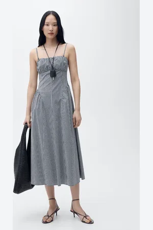 MANGO Vestido midi estampado vichy
