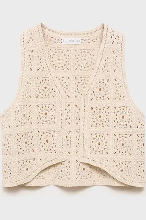 MANGO KIDS Chaleco punto crochet 2 años