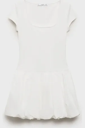MANGO Vestido combinado bajo abullonado