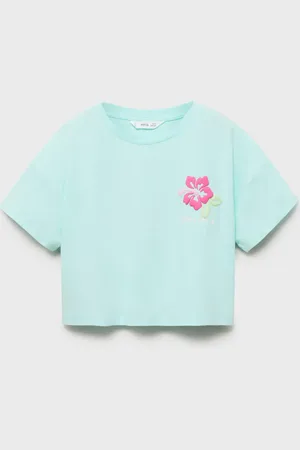 MANGO KIDS Camiseta crop estampada 2 años