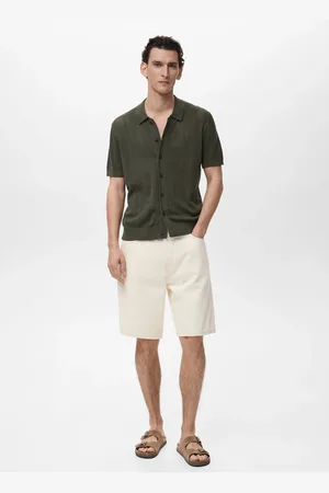 MANGO AN Camisa punto calado estructura rayas E