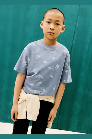 MANGO KIDS Camiseta estampado palmeras 8 años