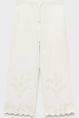 MANGO KIDS Pantalón bordado suizo 4 años