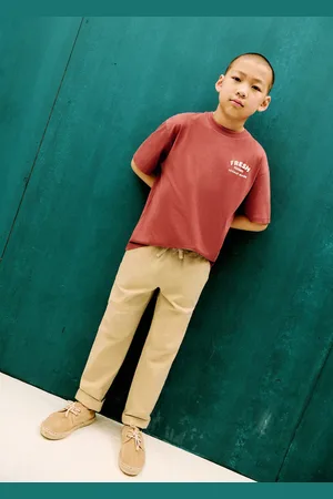 MANGO KIDS Pantalón lino cintura elástica