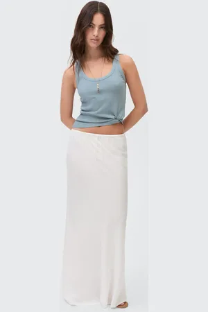 MANGO TEEN Falda lino lazo