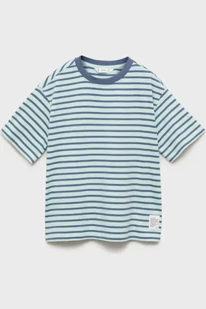 MANGO KIDS Camiseta rayas cuello contraste 4 años
