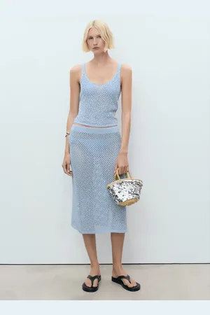 MANGO Top punto detalle strass
