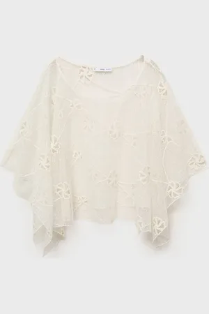 MANGO Top bordado flores