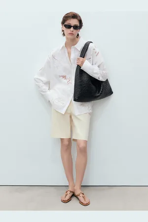 MANGO Camisa oversize bordada