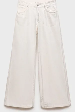 MANGO Jeans wideleg acabado metalizado