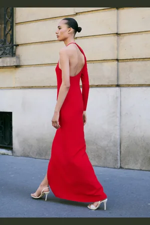 MANGO Vestido asimétrico espalda descubierta E