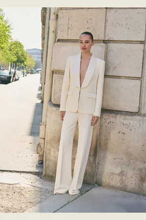 MANGO Blazer traje solapas satinadas