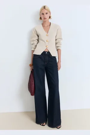 MANGO Chaqueta punto fino botones joya