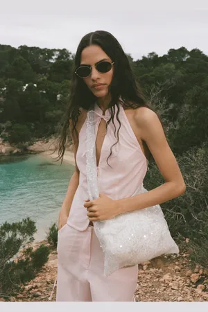 MANGO Bolso hombro lentejuelas Unitalla